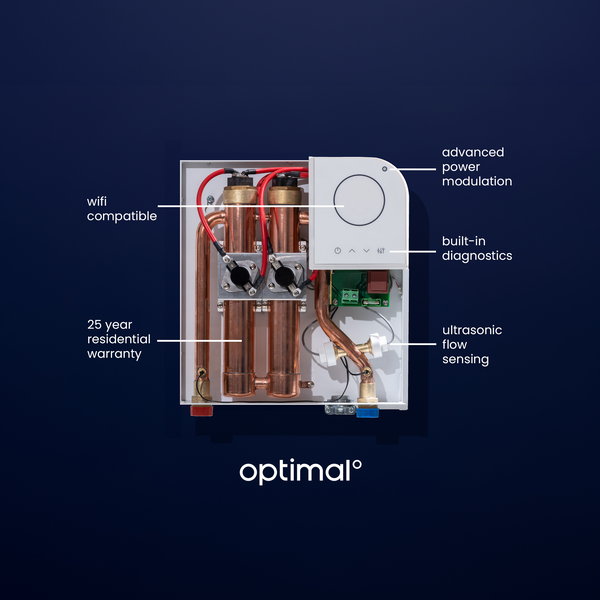 Optimal 12kw Smart Electric Tankless Water Heater 2.5 GPM | Opti 12