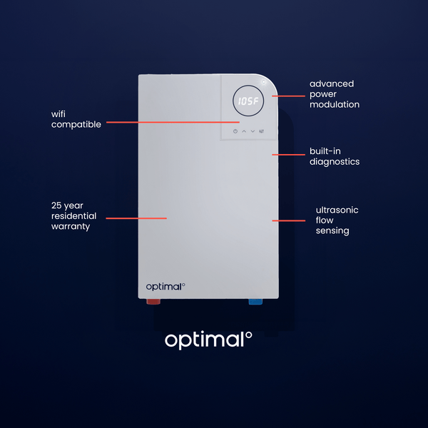 Optimal 18kw Smart Electric Tankless Water Heater 3.5 GPM | Opti 18