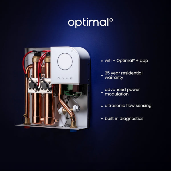 Opti27+ |  Optimal Smart Electric Tankless Water Heater | Wi-Fi Enabled | 208/220/240-Volt 27 Kw 4.5 GPM
